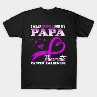 I Wear Purple For My Papa Pancreatic Cancer T-Shirt